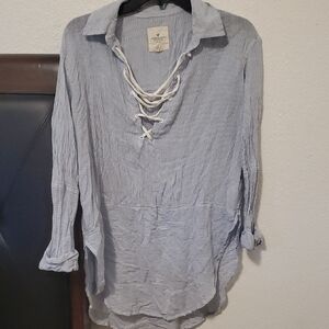 American Eagle Outfitters Blue Striped Top